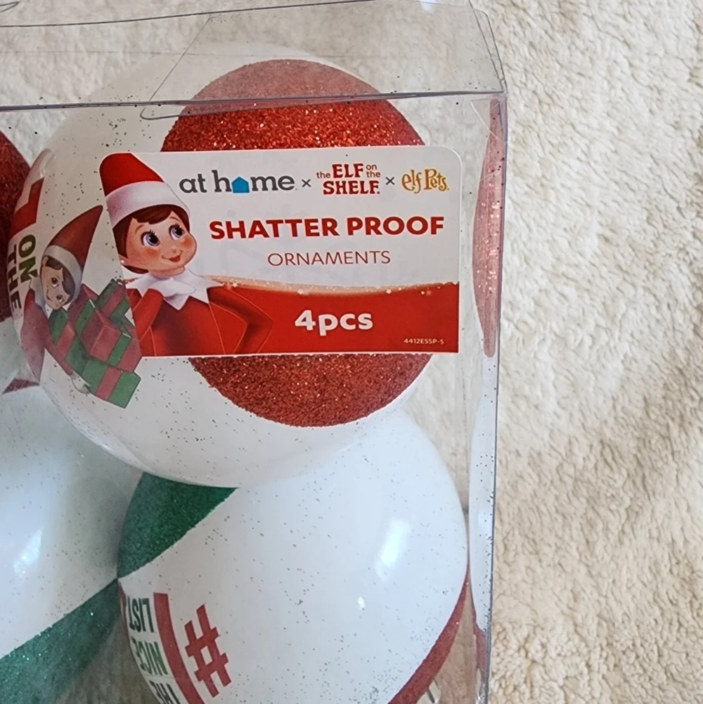New Elf on the shelf Christmas tree exclusive shatterproof ornament set of 4